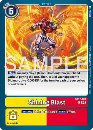 Shining Blast (Reprint) (BT12-104) - Advanced Booster Digimon Generation Foil