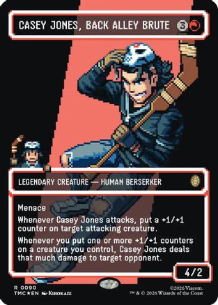 Casey Jones, Back Alley Brute (Borderless) (Surge Foil) (TMC-090) - Commander: Teenage Mutant Ninja Turtles Foil