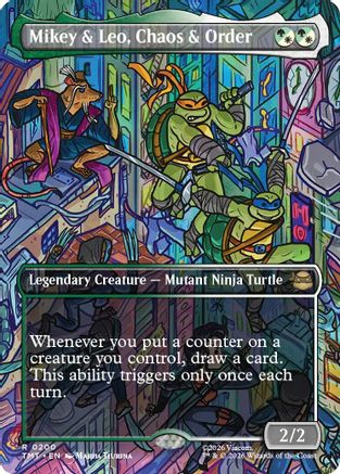 Mikey & Leo, Chaos & Order (Borderless) (TMT-200)  Foil - Teenage Mutant Ninja Turtles