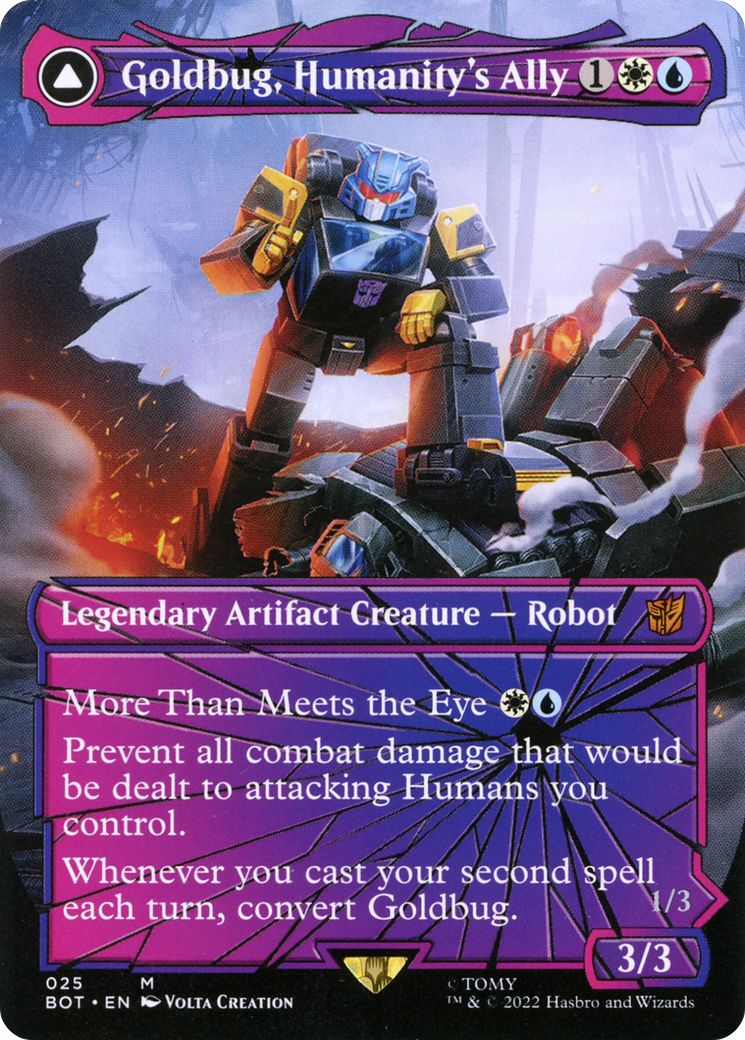 Goldbug, Humanity's Ally (Shattered Glass) (BOT-025)  - Transformers: (shatteredglass, convertdfc) (Borderless)