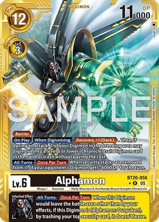 Alphamon (Gold Border) (BT20-056) - Advanced Booster Digimon Generation Foil