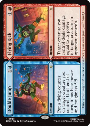 Double Jump // Flying Kick (Surge Foil) (TMC-035)  Foil - Commander: Teenage Mutant Ninja Turtles