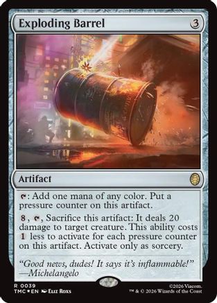 Exploding Barrel (Surge Foil) (TMC-039)  Foil - Commander: Teenage Mutant Ninja Turtles