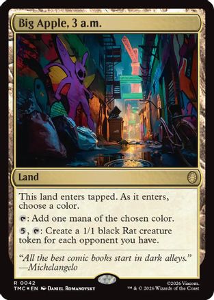 Big Apple, 3 a.m. (Surge Foil) (TMC-042)  Foil - Commander: Teenage Mutant Ninja Turtles