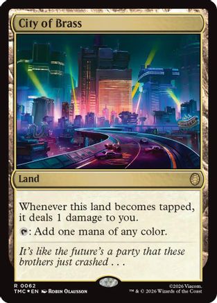 City of Brass (Surge Foil) (TMC-062)  Foil - Commander: Teenage Mutant Ninja Turtles