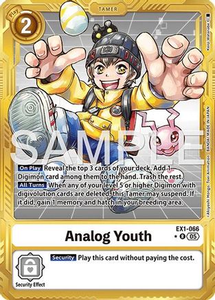 Analog Youth (Gold Border) (EX1-066) - Advanced Booster Digimon Generation Foil