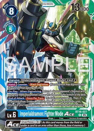 Imperialdramon: Fighter Mode ACE (Reprint) (BT16-027) - Advanced Booster Digimon Generation Foil