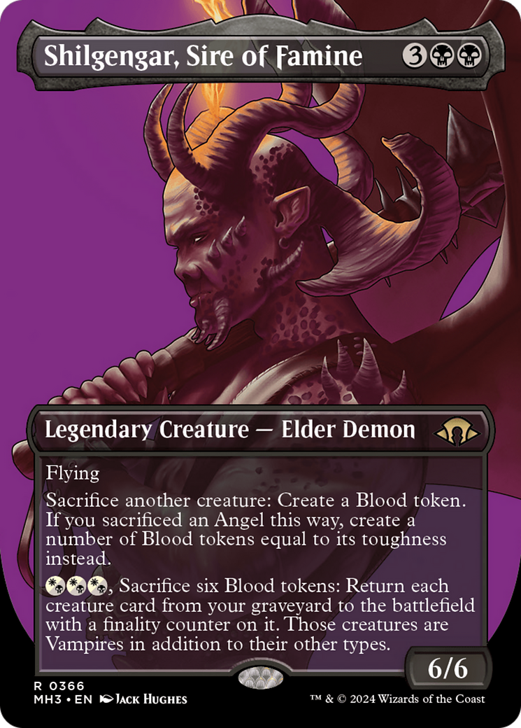Shilgengar, Sire of Famine (Borderless) (MH3-366) - Modern Horizons 3 (Borderless) Foil
