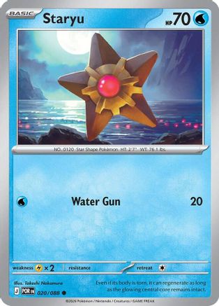 Staryu 020/088 - Reverse Holofoil ME03 Perfect Order - Common