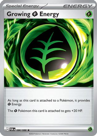 Growing Grass Energy 086/088 - Holofoil ME03 Perfect Order - Rare