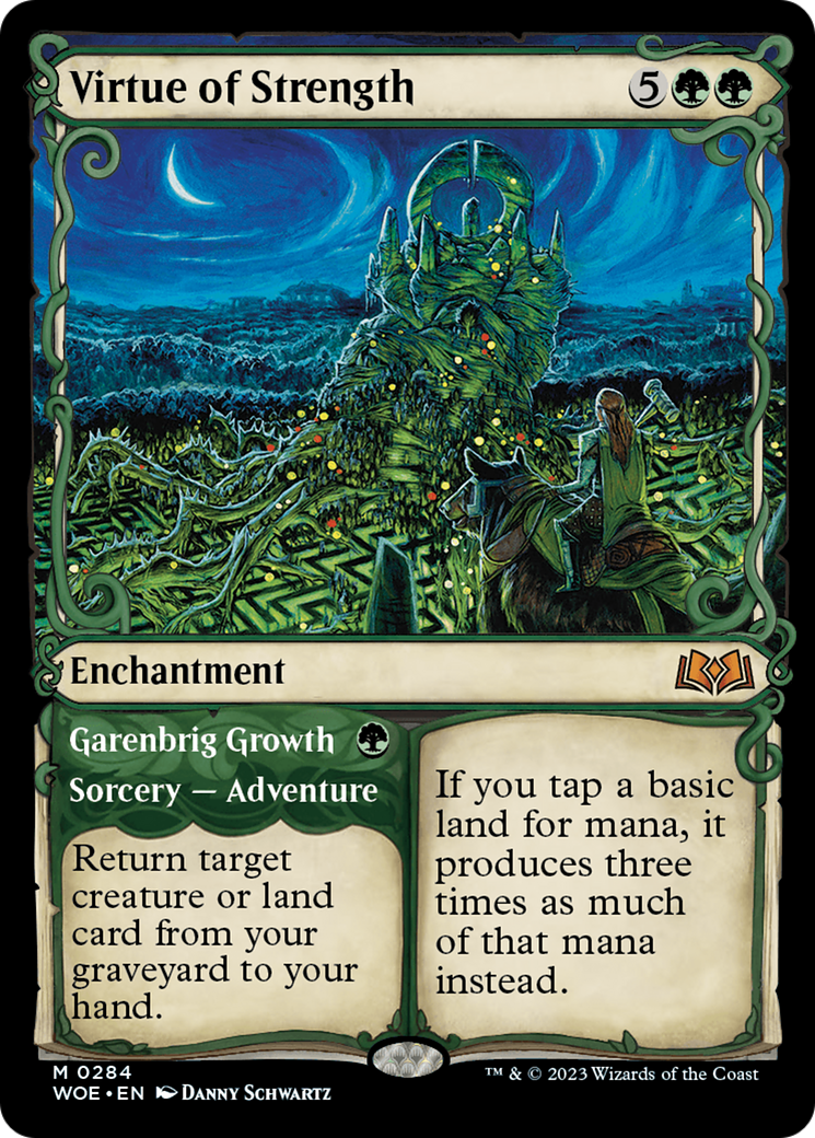Virtue of Strength (Showcase) (WOE-284)  Foil - Wilds of Eldraine: (Showcase)