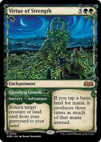 Virtue of Strength (Showcase) (WOE-284)  Foil - Wilds of Eldraine: (Showcase)
