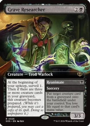 Grave Researcher (Extended Art) (SOS-085)  Foil - Secrets of Strixhaven