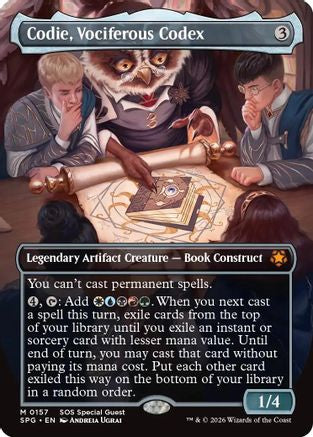 Codie, Vociferous Codex (Borderless) (SPG-157)  Foil - Special Guests