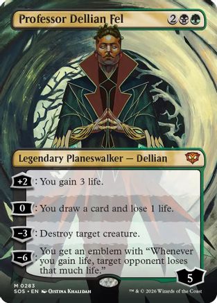 Professor Dellian Fel (Borderless) (SOS-283)  - Secrets of Strixhaven