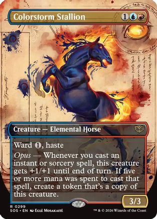 Colorstorm Stallion (Borderless) (SOS-299)  Foil - Secrets of Strixhaven