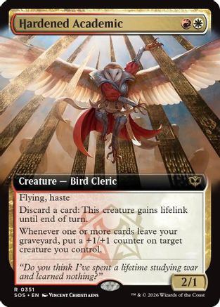 Hardened Academic (Extended Art) (SOS-351)  Foil - Secrets of Strixhaven