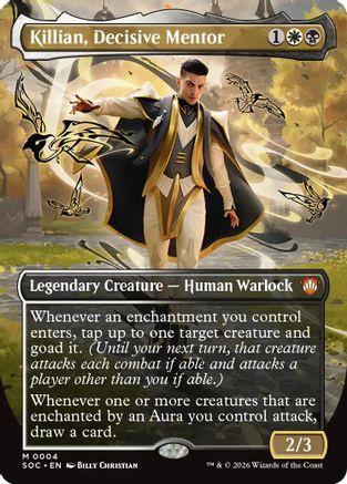 Killian, Decisive Mentor (Borderless) (SOC-004)  - Commander: Secrets of Strixhaven