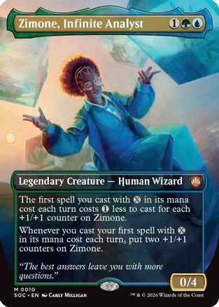 Zimone, Infinite Analyst (Borderless) (SOC-010)  - Commander: Secrets of Strixhaven