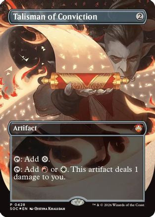 Talisman of Conviction (Borderless) (SOC-428)  Foil - Commander: Secrets of Strixhaven