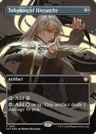 Talisman of Hierarchy (Borderless) (SOC-431)  Foil - Commander: Secrets of Strixhaven