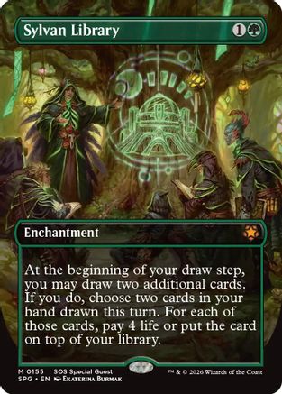 Sylvan Library (Borderless) (SPG-155)  Foil - Special Guests