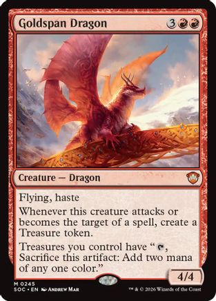 Goldspan Dragon (SOC-245)  - Commander: Secrets of Strixhaven