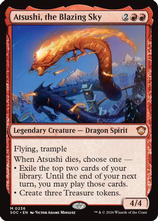 Atsushi, the Blazing Sky (SOC-236)  - Commander: Secrets of Strixhaven