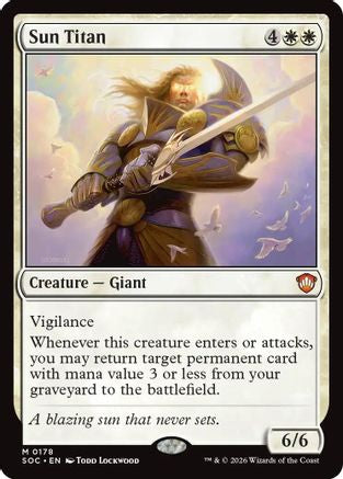 Sun Titan (SOC-178)  - Commander: Secrets of Strixhaven