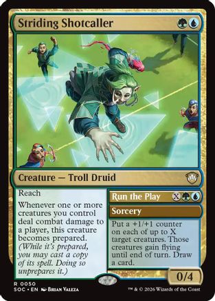 Striding Shotcaller (SOC-050)  - Commander: Secrets of Strixhaven