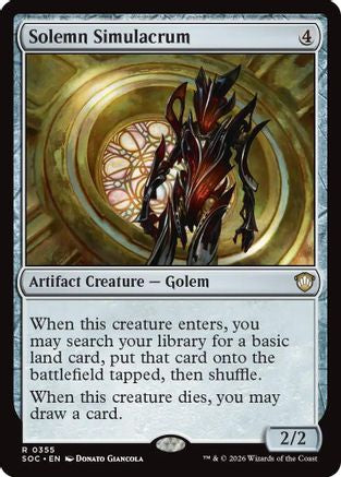 Solemn Simulacrum (SOC-355)  - Commander: Secrets of Strixhaven