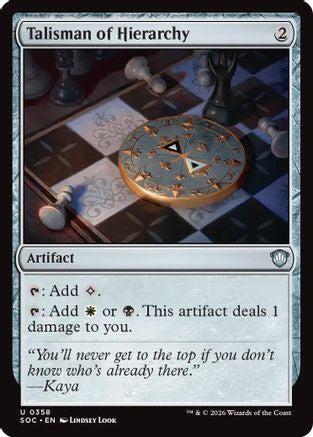 Talisman of Hierarchy (SOC-358)  - Commander: Secrets of Strixhaven