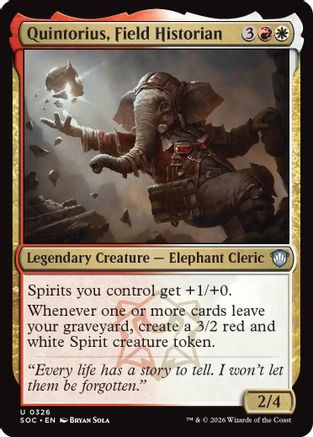 Quintorius, Field Historian (SOC-326)  - Commander: Secrets of Strixhaven