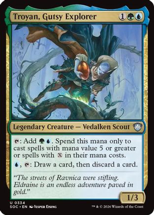 Troyan, Gutsy Explorer (SOC-334)  - Commander: Secrets of Strixhaven