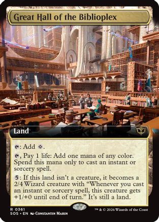 Great Hall of the Biblioplex (Extended Art) (SOS-361)  - Secrets of Strixhaven