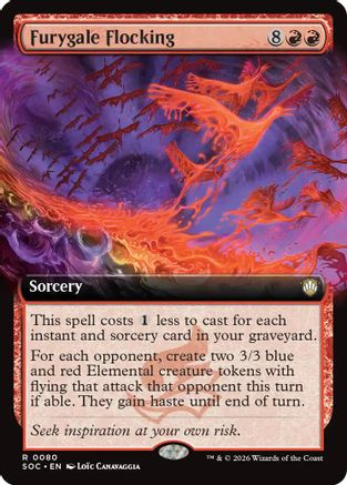 Furygale Flocking (Extended Art) (SOC-080)  - Commander: Secrets of Strixhaven