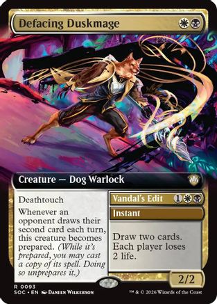 Defacing Duskmage (Extended Art) (SOC-093)  - Commander: Secrets of Strixhaven
