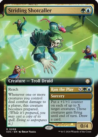 Striding Shotcaller (Extended Art) (SOC-098)  - Commander: Secrets of Strixhaven