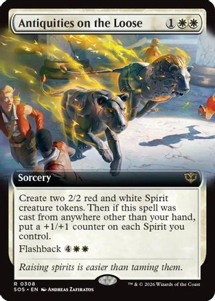 Antiquities on the Loose (Extended Art) (SOS-308)  Foil - Secrets of Strixhaven