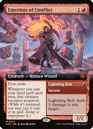 Emeritus of Conflict (Extended Art) (SOS-332)  Foil - Secrets of Strixhaven