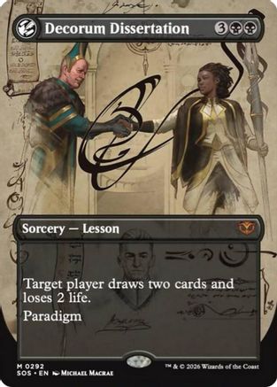 Decorum Dissertation (Borderless) (SOS-292)  Foil - Secrets of Strixhaven