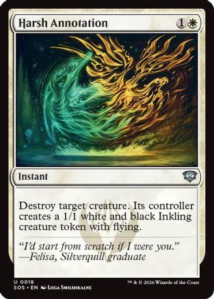 Harsh Annotation (SOS-018)  Foil - Secrets of Strixhaven