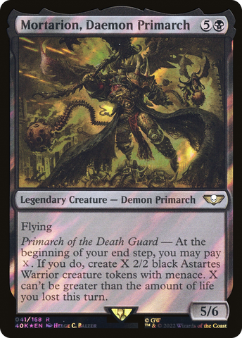 Mortarion, Daemon Primarch (Surge Foil) (40K-041)  Foil - Warhammer 40,000 Commander