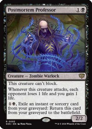 Postmortem Professor (SOS-093)  Foil - Secrets of Strixhaven