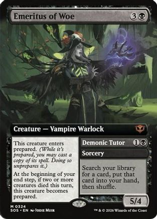 Emeritus of Woe (Extended Art) (SOS-324)  Foil - Secrets of Strixhaven
