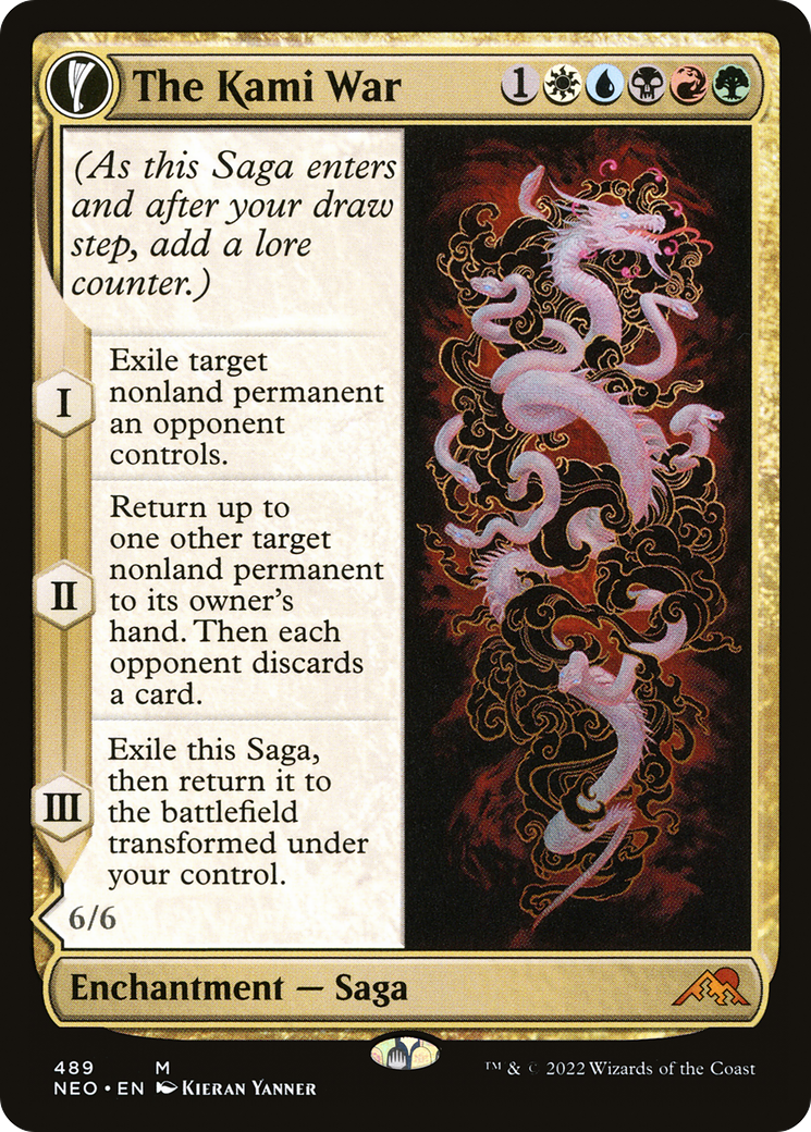 The Kami War (Extended Art) (NEO-489) - Kamigawa: Neon Dynasty: (Extended Art, fandfc, enchantment) Foil