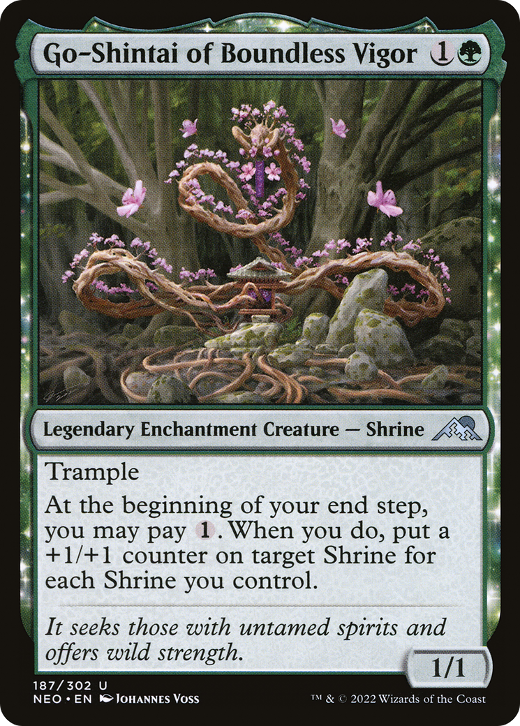Go-Shintai of Boundless Vigor (NEO-187)  - Kamigawa: Neon Dynasty: (enchantment)