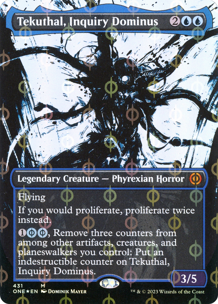 Tekuthal, Inquiry Dominus (Showcase) (Step-and-Compleat Foil) (ONE-431)  Foil - Phyrexia: All Will Be One: (Showcase) (Borderless)