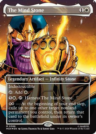 The Mind Stone (Borderless) (MSH-386)  Foil - Marvel Super Heroes