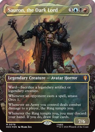 Sauron, the Dark Lord (Borderless) (Surge Foil) (HOB-076)  Foil - The Hobbit